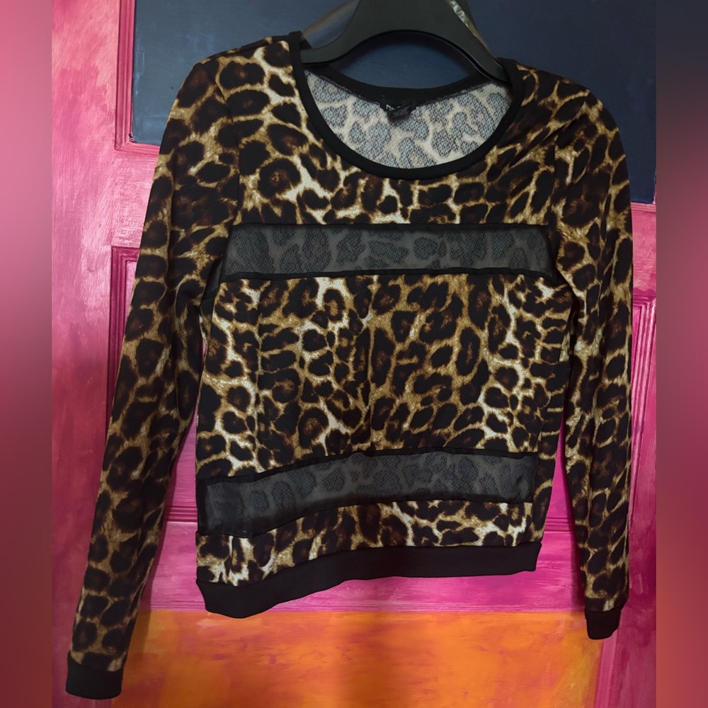 Rue21 Animal Print Mesh Accent Blouse